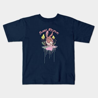 Bunny Rescue Flowers Kids T-Shirt